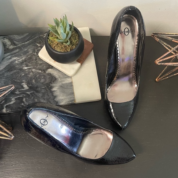 Joey black patent pointed toe stiletto heel 8 - Picture 11 of 11